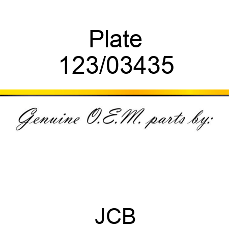 Plate 123/03435