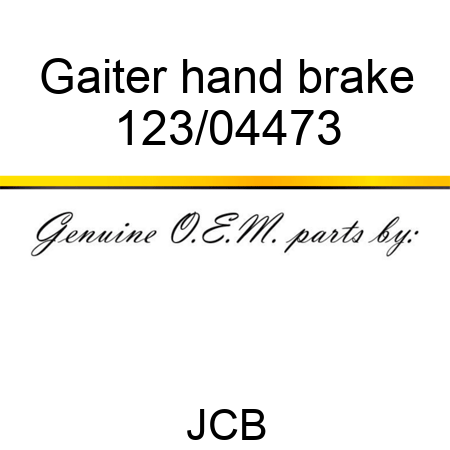Gaiter, hand brake 123/04473