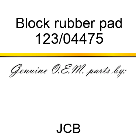 Block, rubber pad 123/04475