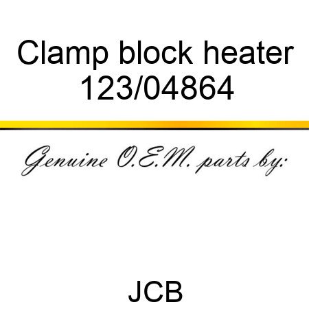 Clamp, block heater 123/04864
