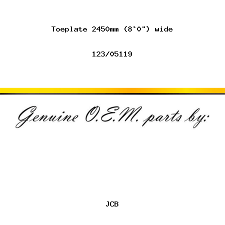 Toeplate, 2450mm (8`0