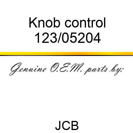Knob, control 123/05204