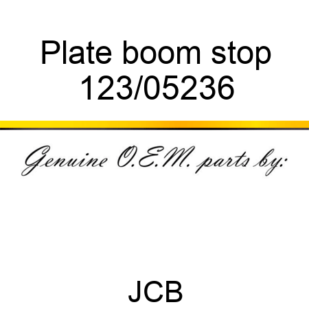 Plate, boom stop 123/05236