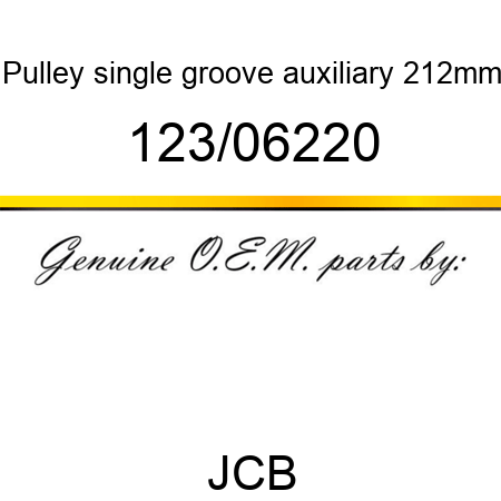 Pulley, single groove, auxiliary, 212mm 123/06220