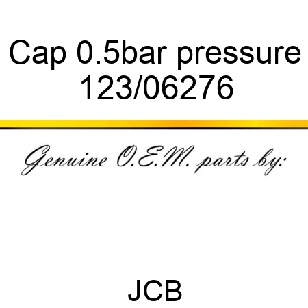 Cap, 0.5bar pressure 123/06276