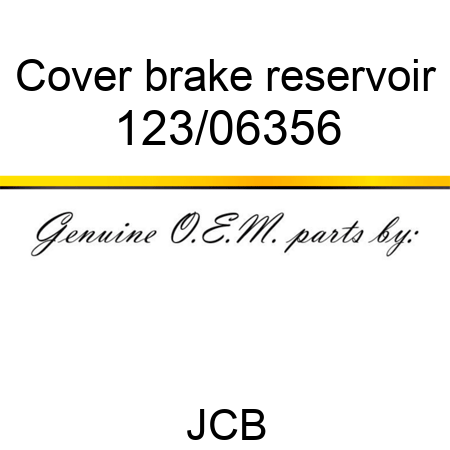 Cover, brake reservoir 123/06356