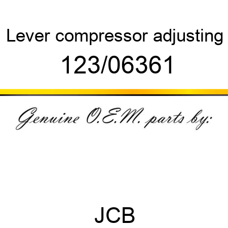 Lever, compressor adjusting 123/06361