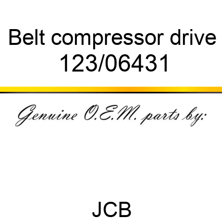 Belt, compressor drive 123/06431