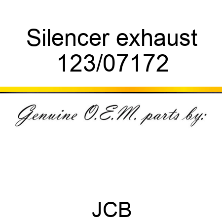 Silencer, exhaust 123/07172