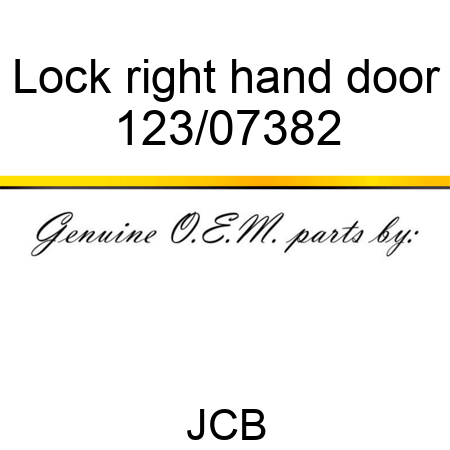 Lock, right hand door 123/07382