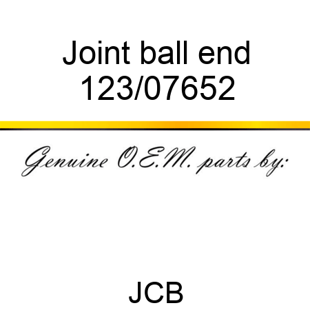 Joint, ball end 123/07652