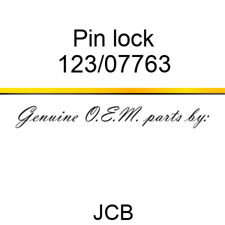 Pin, lock 123/07763
