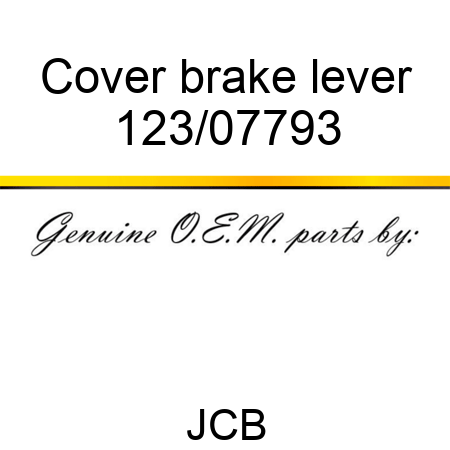 Cover, brake lever 123/07793