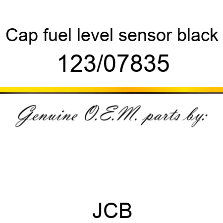 Cap, fuel level sensor, black 123/07835