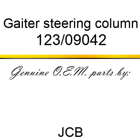 Gaiter, steering column 123/09042
