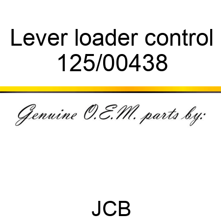 Lever, loader control 125/00438