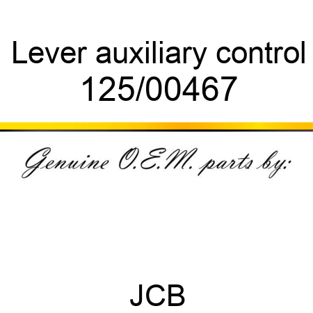 Lever, auxiliary control 125/00467