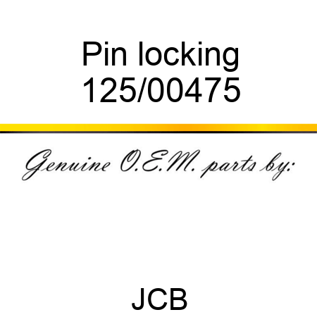 Pin, locking 125/00475