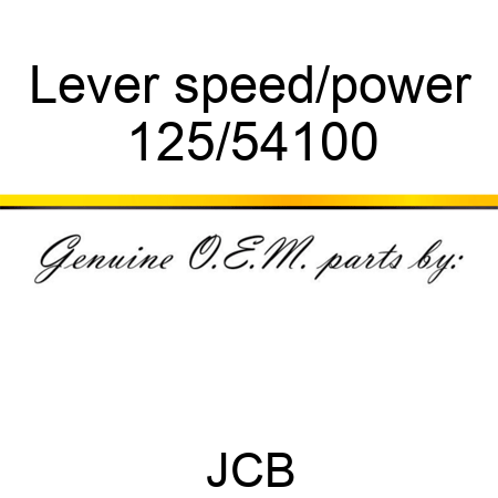 Lever, speed/power 125/54100