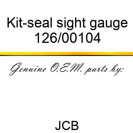 Kit-seal, sight gauge 126/00104