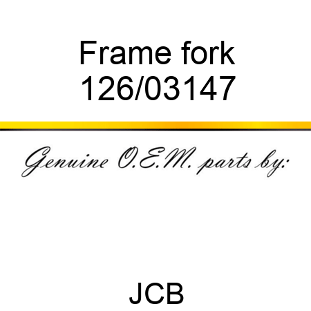 Frame, fork 126/03147