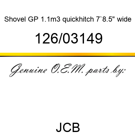 Shovel, GP 1.1m3 quickhitch, 7`8.5