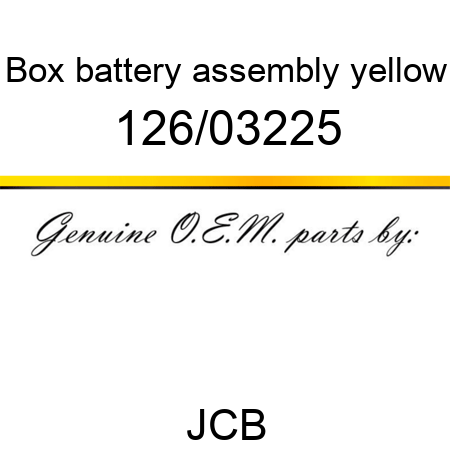 Box, battery, assembly, yellow 126/03225