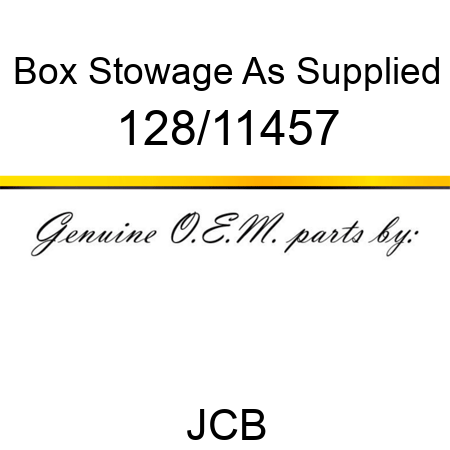 Box, Stowage, As Supplied 128/11457