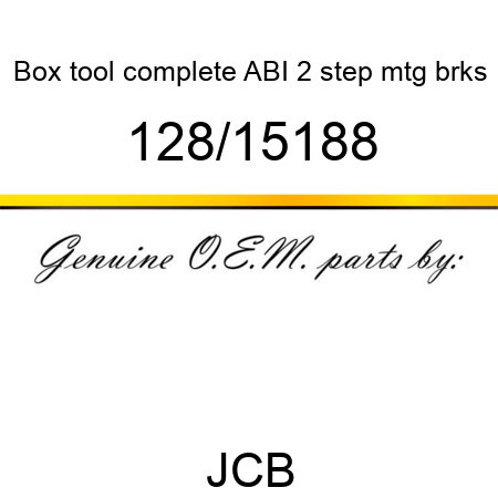 Box, tool, complete, ABI, 2 step mtg brks 128/15188