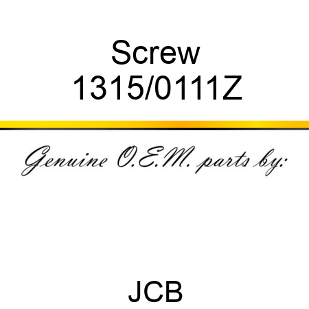 Screw 1315/0111Z