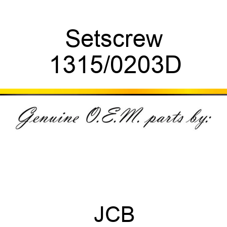 Setscrew 1315/0203D