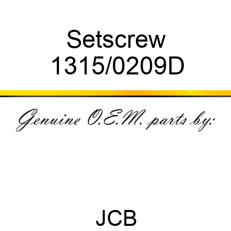 Setscrew 1315/0209D