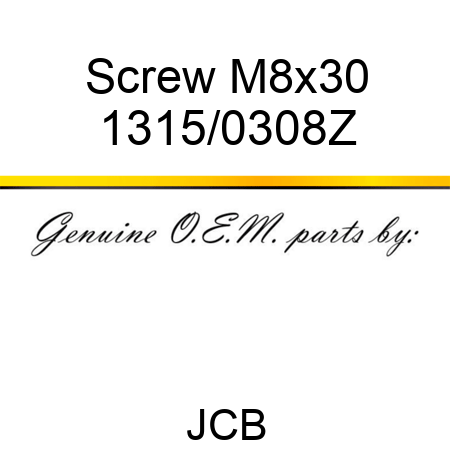 Screw, M8x30 1315/0308Z