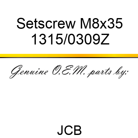 Setscrew, M8x35 1315/0309Z