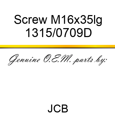 Screw, M16x35lg 1315/0709D