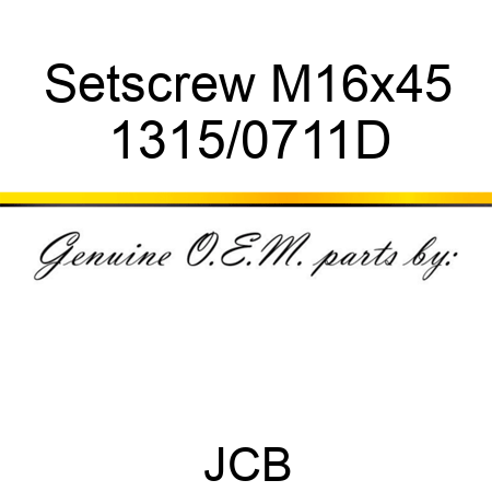 Setscrew, M16x45 1315/0711D