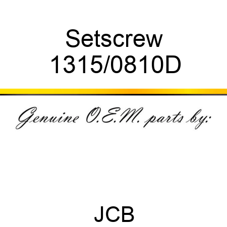 Setscrew 1315/0810D