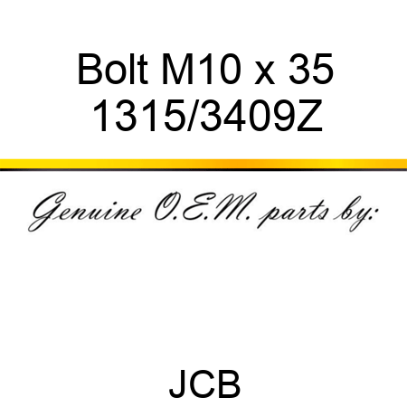 Bolt, M10 x 35 1315/3409Z