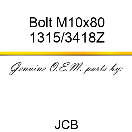 Bolt, M10x80 1315/3418Z