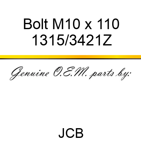 Bolt, M10 x 110 1315/3421Z