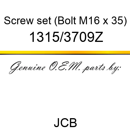 Screw, set, (Bolt M16 x 35) 1315/3709Z