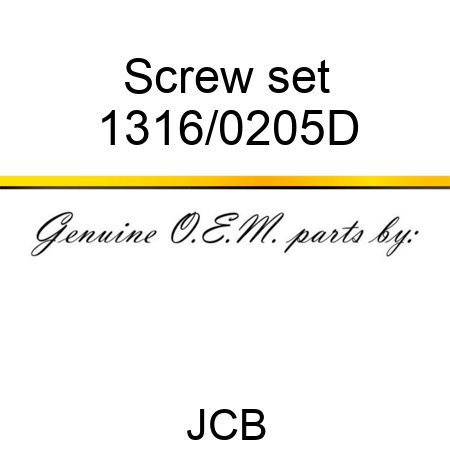 Screw, set 1316/0205D