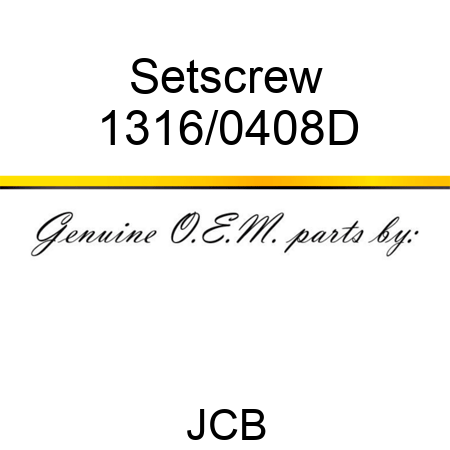 Setscrew 1316/0408D