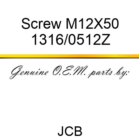 Screw, M12X50 1316/0512Z