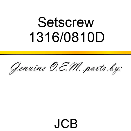 Setscrew 1316/0810D