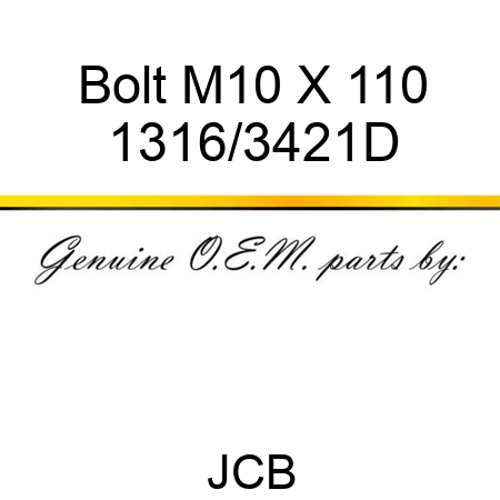 Bolt, M10 X 110 1316/3421D