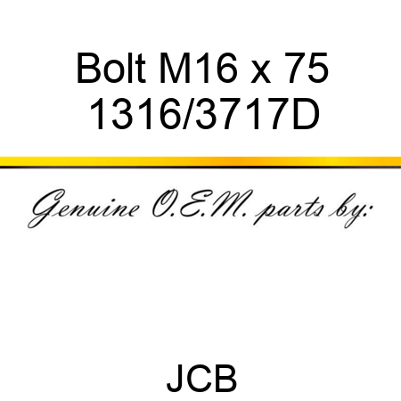 Bolt, M16 x 75 1316/3717D