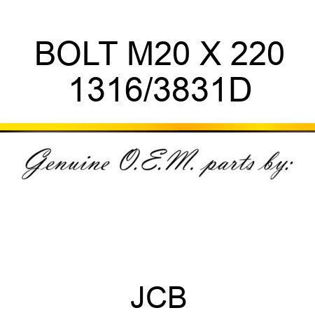 BOLT M20 X 220 1316/3831D