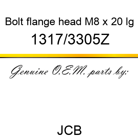 Bolt, flange head, M8 x 20 lg 1317/3305Z