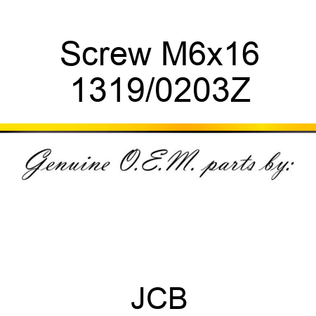 Screw, M6x16 1319/0203Z